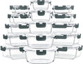 Skroam 15 Pack Glass Food Storage Containers with Lids Airtight, Glass Meal Prep Containers, Lunch Containers with Lids for Microwave, Oven, Freezer and Dishwasher Safe