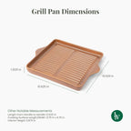Larder & Vine Indoor/Outdoor Ceramic Stoneware Grill Pan Handmade in Italy