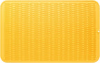 Silicone Dish Drying Mat for Multiple Usage,Easy clean,Eco-friendly,Heat-resistant Silicone Mat for Kitchen Counter or Sink,Refrigerator or Drawer Liner Yellow 3XL 28 inches x 18 inches