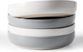 famiware Milkyway 33 oz Bowl Set, Pasta Bowls Set of 4, Salad Bowls, Double Reactive Glaze, Sturdy & Stackable, Ideal for Housewarming, Festivals, White & Dark Gray