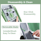Upgrade Safe Mandoline Slicer for Kitchen, Chopper Vegetable Cutter, Potato Slicer Thickness Adjuster, French Fry Cutter, Veggie Dicer Faster Kitchen Mandolin for Meal Prep Green