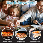 Pizza Stone for Oven, Grill, BBQ - Round 5/8 Inch Extra Thick Baking Stone w/Safe & Even Heating - XL 16.5" Pan for Crispy Crust, Made of Heavy Duty Cordierite can Withstand 550+ Degrees Fahrenheit
