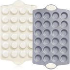 BRONYPRO Ceramic Mini Muffin Pan, 24-Cup Nonstick Aluminized Steel Mini Cupcake Pans, Healthy Non-Toxic Ceramic Coating Muffin Tin, 2 Pack Cup Cake Pans for Baking Cream