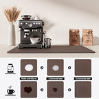 Dish Drying Mat for Kitchen Counter | Coffee Bar Mat for Countertops | Heat Resistant Drainer Mat with Non-slip Rubber Backed | Hide Stain Kitchen Absorbent Draining Mat | Brown 18"x32"