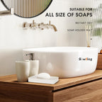 1 Pack Diatomite Soap Dish Holder, Quick Dry Stone Bath Tray, Diatomaceous Earth Stone Soap Holder, Water Absorbent Rectangular Soap Dish for Bar Soap, White