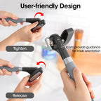 Beneno Can Opener, Manual Side Safe Cut Can Opener Smooth Edge with Durable Sharp Blade, Effort-Saving Knob & Comfortable Non-slip Handle, Gray