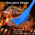 Silicone Basting Pastry Brush Set 4 Pack Heat Resistant Spread Oil Butter Sauce for BBQ Grill Barbeque Kitchen Baking Cooking Pastries, 2 Large & 2 Small Multicolor