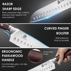 DDF iohEF Kitchen Knife 7 inch Chef Knife Professinal Santoku Knife, Japanese Stainess Steel Ultra Sharp Cooking Knife with Ergonomic Handle for Chopping Vegetable and Cooking