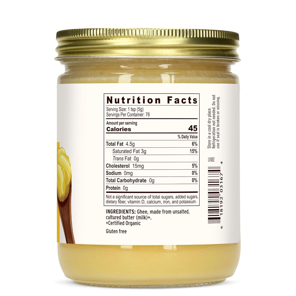 Banyan Botanicals Grass-Fed Ghee – Original Cultured Organic Ghee (Clarified Butter) – Tasty Oil & Butter Alternative for Cooking & Baking – 13.4 oz – Non-GMO Gluten Free Vegetarian