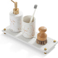 Water Absorbing Stone Sink Caddy Kitchen Sink Organizer Tray, Diatomite Bathroom Counter Tray, Gold Faucet Drying Mat Coaster Soap Dish Rack Riser Dispenser Sponge Holder, Beige 12.5" x 4.5"