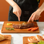Bamboo Cutting Boards for Kitchen, Large Wood Cutting Board Set with Juice Grooves and Handles, Multi-Size Charcuterie Boards for Meat Vegetables Fruits, Great for Meal Prep, Serving & Gifting