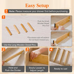 Lifewit 8 Pack Drawer Dividers Bamboo 4" High, 16-22" Adjustable Drawer Organizers for Clothes, Expandable Dresser Separators in Bedroom/Bathroom/Kitchen/Fridge/Office Organization and Storage