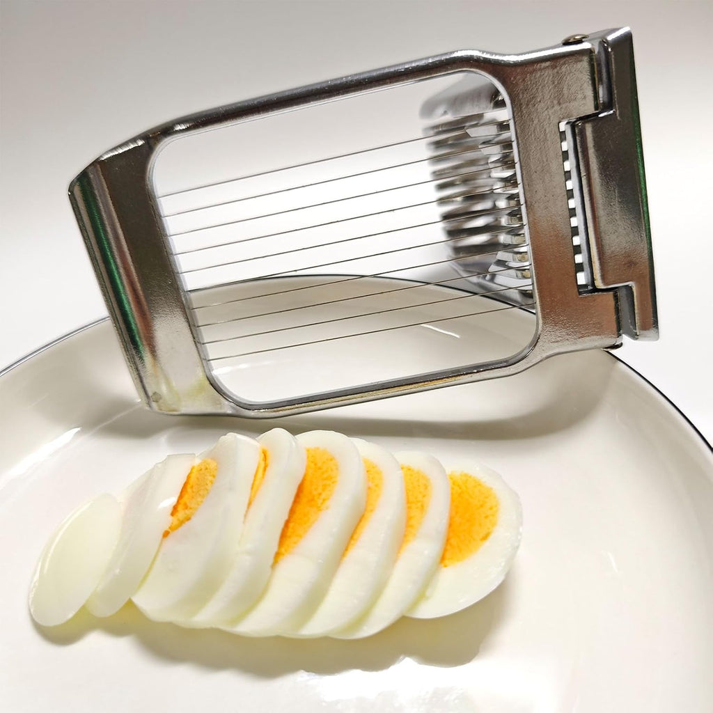 Egg Slicer for Hard Boiled Eggs Egg Cutter Strawberry Slicer Heavy Duty Aluminium Tomato Slicer Stainless Steel Wire Multipurpose Egg Slicer Dicer Fruit slicer for Kitchen and Dining