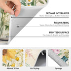 Spring Summer Floral Jars Flowers Dish Drying Mat for Kitchen Counter Absorbent Microfiber Large Drying Pad Dish mats for Kitchen Countertops 18 x 24 Inch