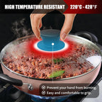 Universal Silicone Pot Lid Replacement Knob, Heat Resistant Pan Lid Holding Handles, Soft Non-Slip Knob for Slow Cookers, Skillets and Kitchen Cookware Covers (2 Pack Black)