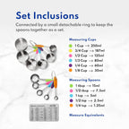 New Star Foodservice 1028065 Stainless Steel 18/8 12-Piece Measuring Cup and Spoon Set