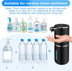 2 Pack Automatic Soap Dispenser,Automatic Liquid Soap Dispenser Touchless,12.8oz/380ml USB Rechargeabled Wall Mounted Smart Soap Dispensers for Bathroom Kitchen Dish Soap(Black)