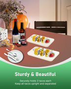 Stainless Steel Taco Holder Stand Set of 4, Total 12 Tacos, U-shape Taco Shell Holder with Handle, Each Stackable Rack Holder Up to 3 Tacos, Dishwasher & Microwave Safe