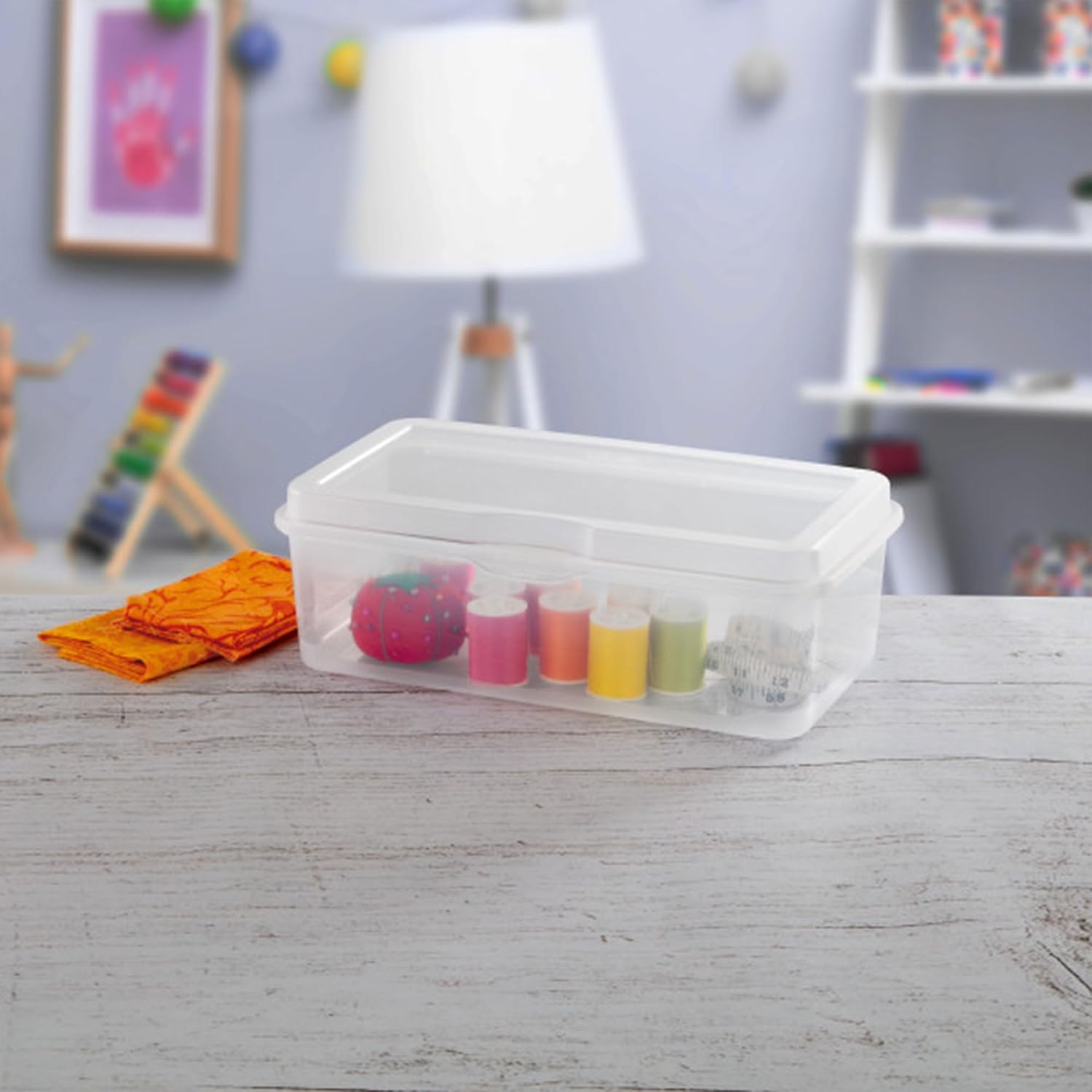 Sterilite 24-Pack FlipTop Stackable Rectangular Storage Bin with Hinging Lid, Clear