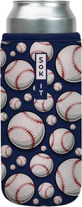 Sok It CanSok Sleeve for Beer & Soda Insulated Neoprene Cover (Baseball, 25oz Can Sleeve)