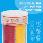 KASVAN Edible Sanding Sugar Sprinkles, 9.2oz Rainbow Sugar Sprinkles, 6 Colors Pink Blue Purple Yellow Green Red, Sparkling Crystals for Cake, Cupcakes, Cookies & Desserts