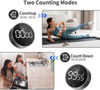 VOCOO Digital Kitchen Timer - Magnetic Countdown Countup Timer with Large LED Display Volume Adjustable, Easy for Cooking and for Seniors and Kids to Use (Space Grey)
