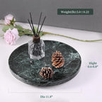 Marble Lazy Susan, 12in Lazy Susan Turntable Organizer for Cabinet Pantry Kitchen Countertop Fridge Bathroom Makeup Vanity Countertop, Detachable Lazy Susan for Table Top, Italian Green