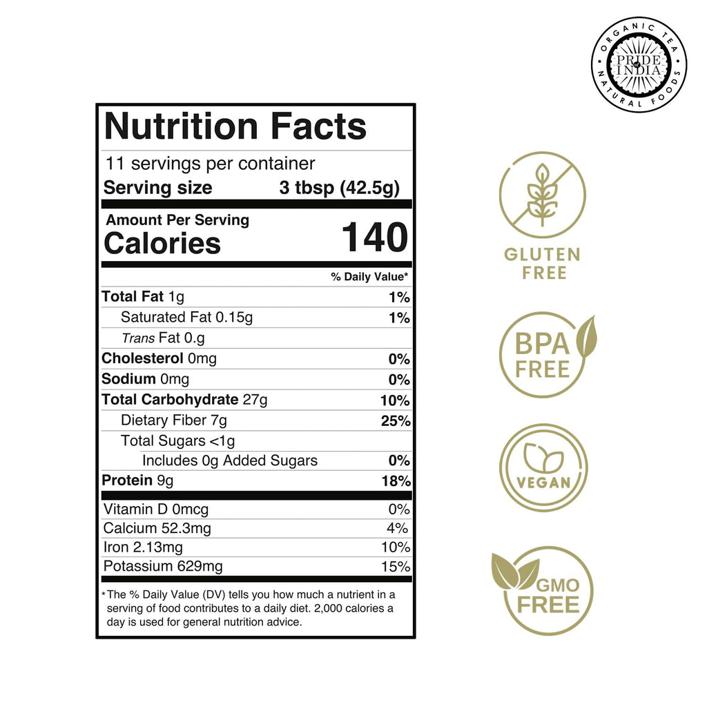 Pride of India- Garbanzo Bean Flour 1 lbs (454 gm) Earthy Nutty Slightly Sweet Taste Freshly Milled in Small Batches | Used for Baking Cooking Coating Thickening |Vegan, Gluten-Free