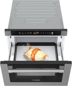 KoolMore Reserve 24 in. 1.2 cu. ft. Microwave Drawer with Electric Door Opening, 10 Power Levels, Sensor Cooking, Melt, Defrost, Bake, Roast, Broil, 1500 Watts, UL Certified in Black Stainless-Steel