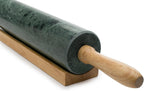 Fox Run Marble Rolling Pin and Base, Green 2.5 x 18 x 3 inches