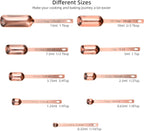 Smithcraft Copper Measuring Spoons Set 10, Stainless Steel Measuring Spoons with Leveler, Metric & US Metal Measuring Spoons fro Baking & Kitchen, Dry&Liquid Long Handle Measruing Spoons for Spice Jar