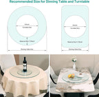 30-Inch Lazy Susan Turntable for Dining Table, Tempered Glass, 360° Rotation, Anti-Tip Design with 6 Rotating Wheels, Perfect for Parties, Weddings, and Family Dinners (30 inch)