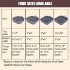 Silicone Liners Square for Air Fryer, 4 Pcs Non-stick Food-grade Reusable Basket Silicone Pot Baking Tray Airfryer Accessories, Top Size 9 inches, Bottom Size 8 inches