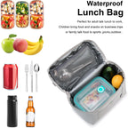 NOL Natural Organic Lifestyle Insulated Lunch Bags for Women Cooler Bag Lightweight Nylon Waterproof Lunch Box For Work (Gray White, Medium(normal))