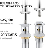 Pop up Sink Drain Stopper for Bathroom Vessel Vanity Sink Art Basin Chrome, Small Cap with Overflow, Metal Pop-up Drain Strainer with Detachable Basket Stopper