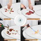 35" Glass Lazy Susan for Dining Table - Tempered Glass Round Clear Tabletop Large Rotating Tray, Silent & Smooth Spin (35inch/90cm)