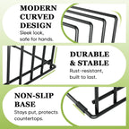 2-Pack Baking Sheet Organizer Rack – 5-Slot Bakeware & Cookie Tray Holder for Kitchen Cabinet or Countertop, Compact Stainless Steel Cutting Board Rack with Rust-Resistant Frame & Anti-Slip Feet
