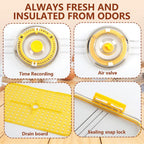 Clear Bread Box for Kitchen Countertop - Airtight Plastic Container for Fresh Bread Storage - Homemade Bread Saver Bin Keeper - Yellow