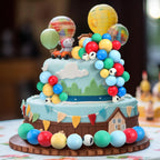 108 Pcs Balls Cake Topper DIY Cupcake Insert Foam Balloons for Cake Baking Wedding Anniversary Birthday Decoration(Green,Blue,Yellow,Red,Cow Color,Multi Sizes)
