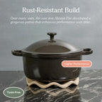 Our Place Cast Iron Perfect Pot | 6-in-1 Multifunctional 5.5 Qt. Toxin-Free Enameled Dutch Oven with Self-Basting Lid | Hot Grips & Beechwood Scraper | Induction Cooktop and Oven Safe | Lavender