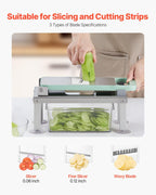 VEVOR Vegetable Chopper Mandoline Slicer, All-in-1 Food Veggie Cutter with 8 Stainless Steel Blades, Cheese Grater Onion Potato Salad Dicer with Container,Kitchen Gadgets&Essentials Home Appliances