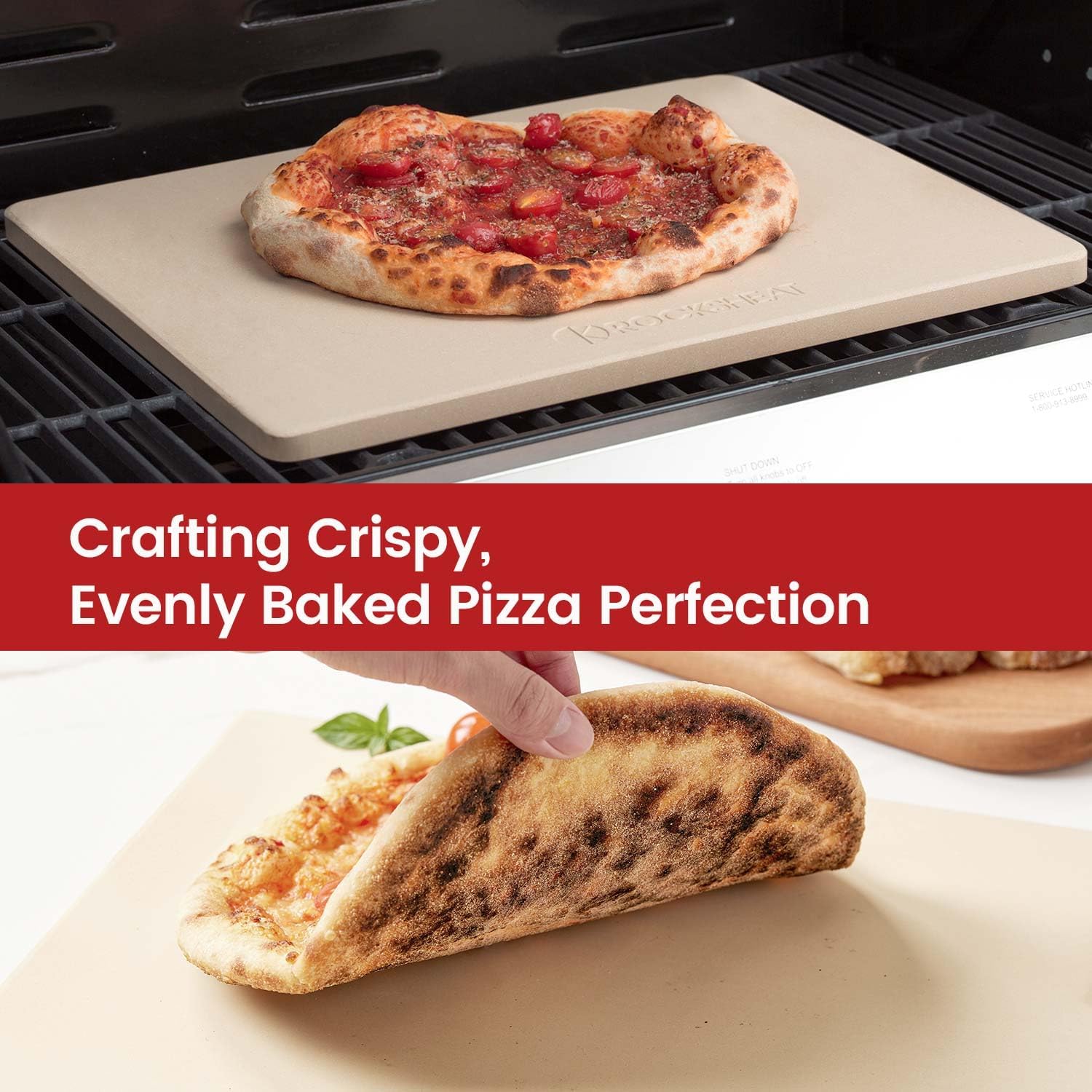 20"x 13.5" Pizza Stone, Cordierite Pizza Pan for Oven Grill and BBQ, Rectangular Large Baking Stone for Bread, Durable Cooking Stone, Thermal Shock Resistant
