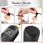 Arktek Glass Soap Dispenser Set with Tray, 2 Pack Hand and Dish Soap Dispenser Set for Bathroom and Kitchen Bottle Dispenser with Dish Soap, Hand Soap, Lotion 17 Oz (Black & White)