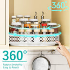Ovicar Lazy Susan Organizer Turntable - 11 inch Rotating Spice Rack Metal Lazy Susan for Cabinet Pantry Kitchen Countertop Dining Table Cupboard Bathroom Refrigerator Vanity (11 inch White)