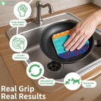 Kitchen Dish Scrubbers | Soft Scrub for Dishes | Non-Scratch Cleaning Pads for Kitchen | Made from Cotton Fiber | Safe on All Surfaces | Long-Lasting & Easy to Clean | Pack of 12