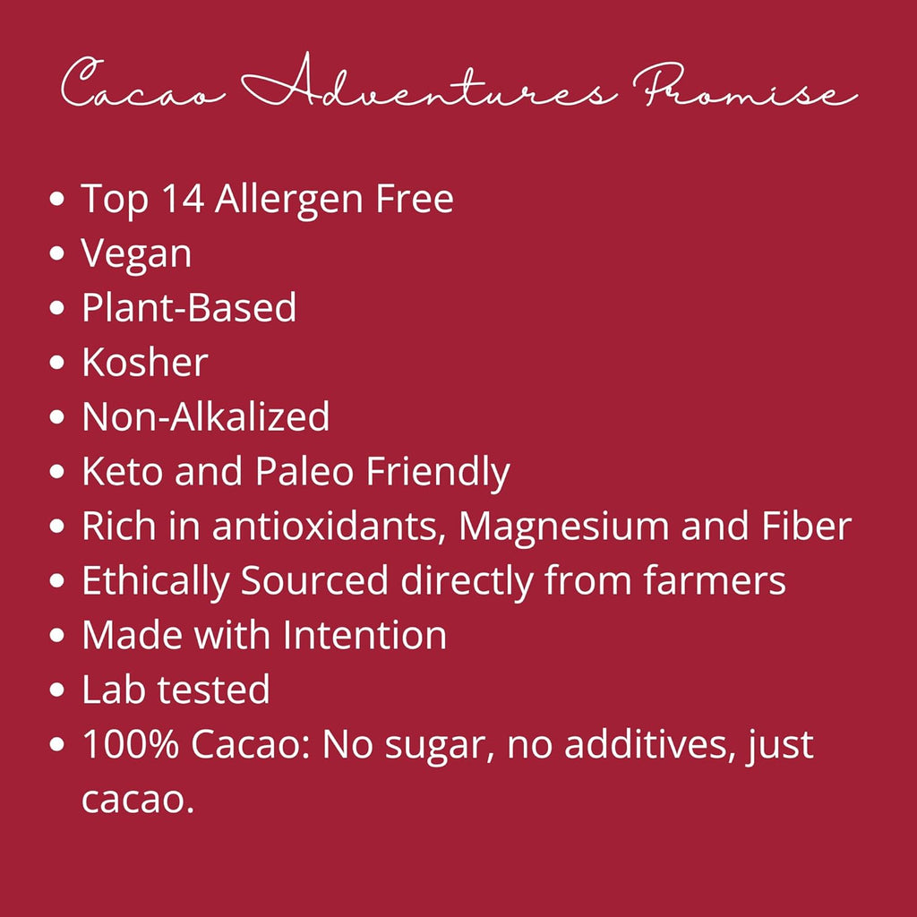 Cacao Adventures Ceremonial Grade Cacao | 100% Pure | Dairy Free & Vegan | Unsweetened |Ethically sourced and sustainably grown |Vegan Peruvian, 5 Pound (Pack of 1)