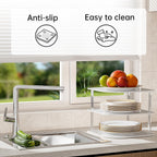Plate Organizer for Cabinet Space Saver - Acrylic Corner Shelf for Dishes, Bowls, 3-Tier Kitchen Countertop Cabinet Organization, Dinner Plates Holder, and Small Shelf for Bathroom Storage - White