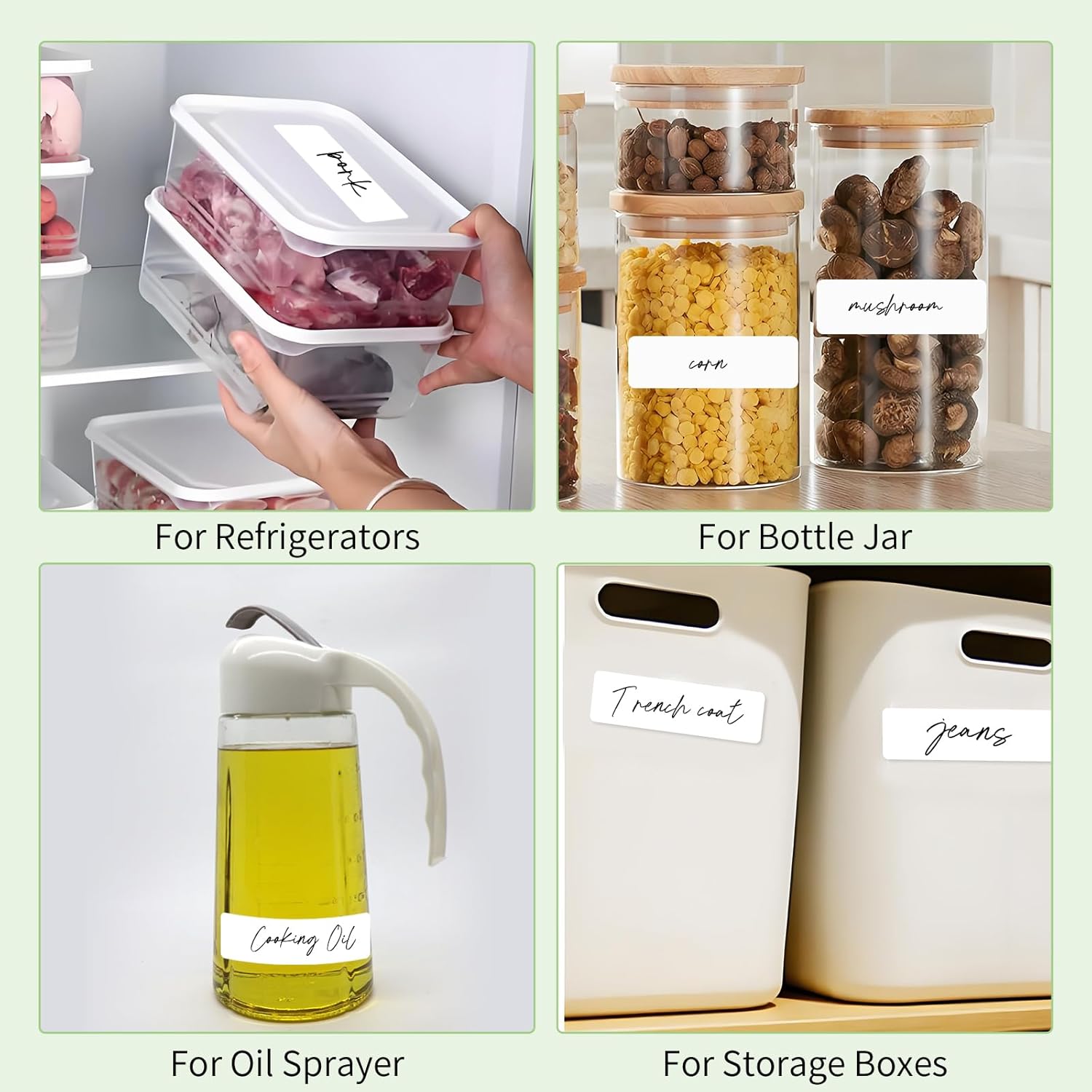 2000Pcs Removable Freezer Labels,1 x 3 Inch Blank Food Labels for Food Containers Jars Waterproof Oil Freezer Tape to Write On Easy Clean No Residue