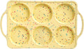 Jumbo Top Silicone Muffin Pans for Baking, 4 Inch Silicone Jumbo Muffin Pan 6 Cup, Egg Pan for Baking English muffins, Whoopie Pies, Corn Bread Bites, Confetti Muffin Top Pans Non Stick