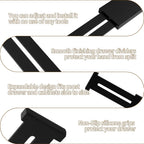 Utoplike 4 pcs Bamboo Kitchen Drawer Dividers Large, Adjustable Black Drawer Organizers, Spring Loaded, Works in Kitchen, Dresser, Bathroom, Bedroom, Drawer, Desk, 2.4" H